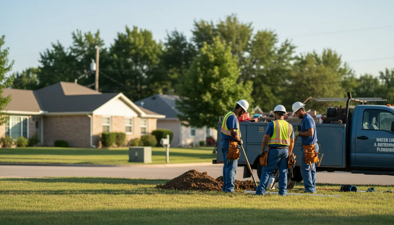 Residential water line and bathroom plumbing service in Worth, MO